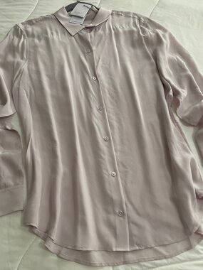 Equipment Light Pink/Lavender Button-Up Blouse Sz XL NWT